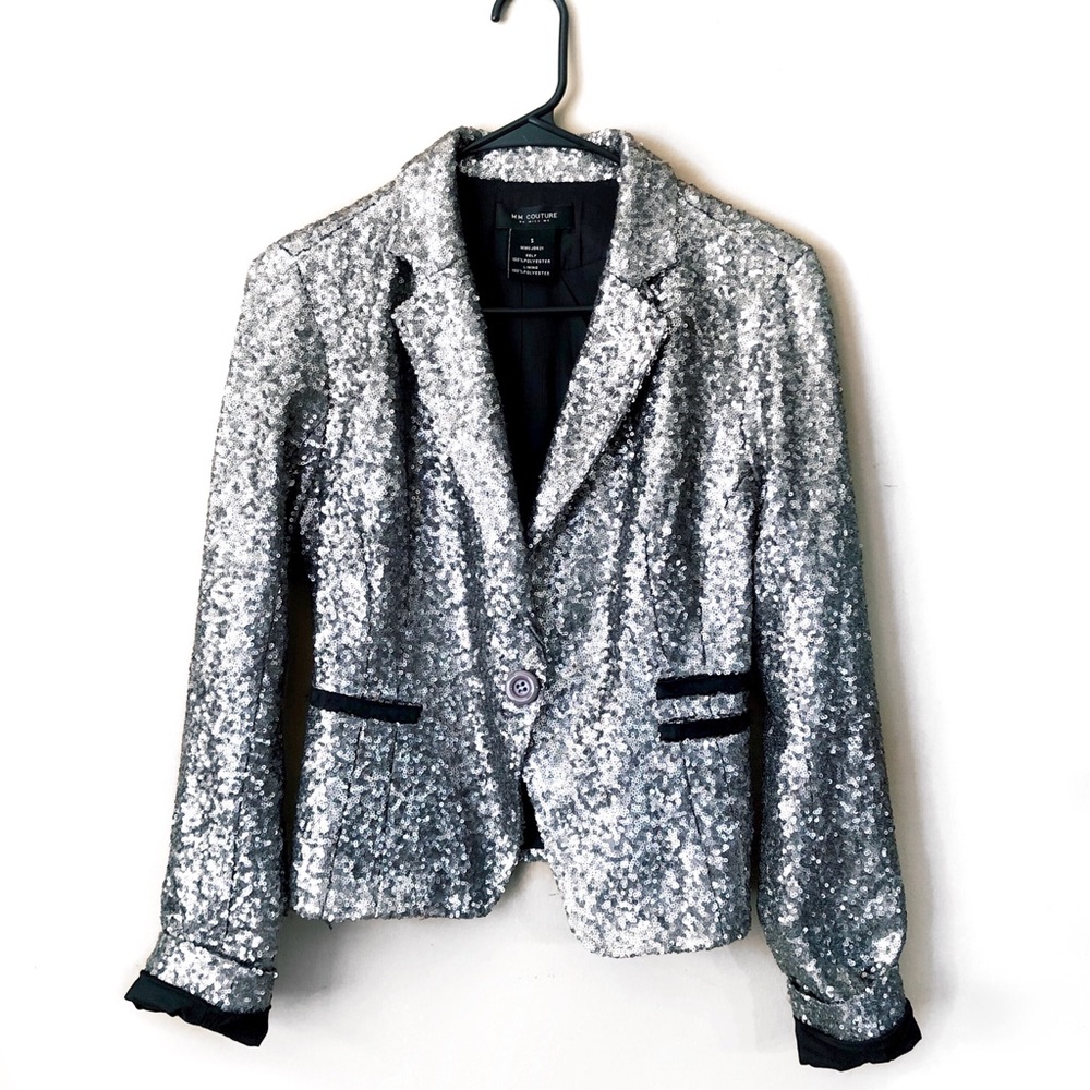 Miss me silver sequin blazer